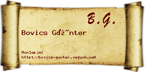 Bovics Günter névjegykártya